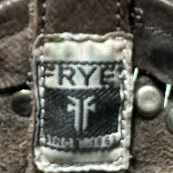 Frye Boots Diana Brown Leather Studded Western Almond Toe Heeled Short Boots - Picture 14 of 15